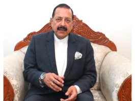 Union Minister Dr. Jitendra Singh speaking to the media on the sidelines of the ongoing “India AI Impact Summit 2026”, at Bharat Mandapam, New Delhi on Thursday.