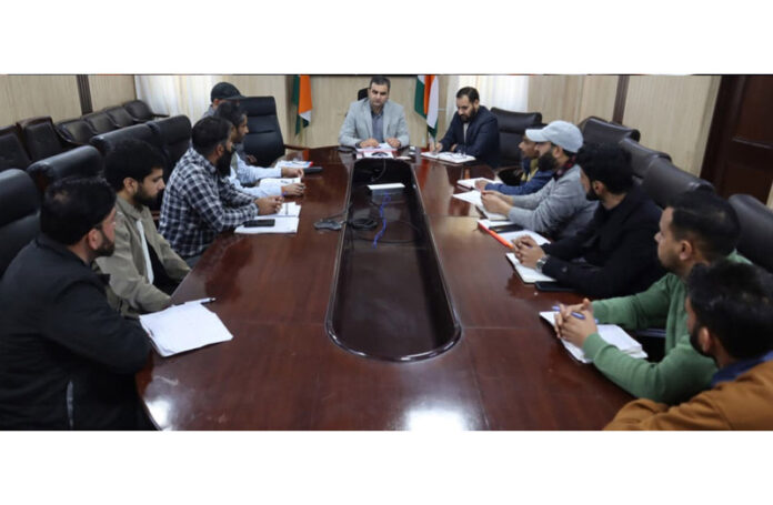 DC Ramban chairing a meeting on Tuesday.