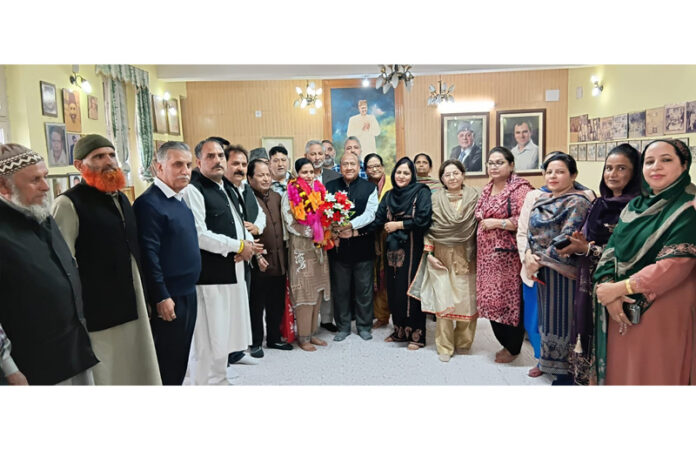 DDC Member, Sajra Qader from Reasi joining NC during a function in Jammu on Monday.