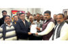 A delegation led by senior public leader, Pawan Khajuria giving memorandum of demands to Regional Officer, National Highway-44 in Jammu on Tuesday.