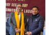 Former MP Jamyang Tsering Namgyal during his meeting with Chief Secretary Ashish Kundra in Leh.