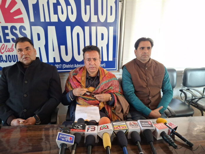 Senior BJP leader and former Minister, Chowdhary Zulfkar Ali and other BJP leaders at a press conference at Rajouri on Saturday. Senior BJP leader and former Minister, Chowdhary Zulfkar Ali and other BJP leaders at a press conference at Rajouri on Saturday.
