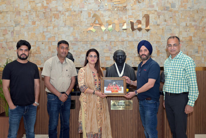 Media delegation led by Neha Jalali, Director PIB during their visit to Amul Dairy on Friday.