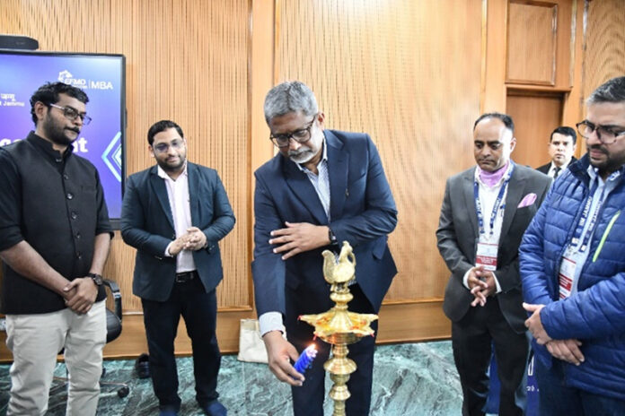 Chief guest lighting ceremonial lamp during inaugural of advanced management development programme at IIM Jammu. Chief guest lighting ceremonial lamp during inaugural of advanced management development programme at IIM Jammu.