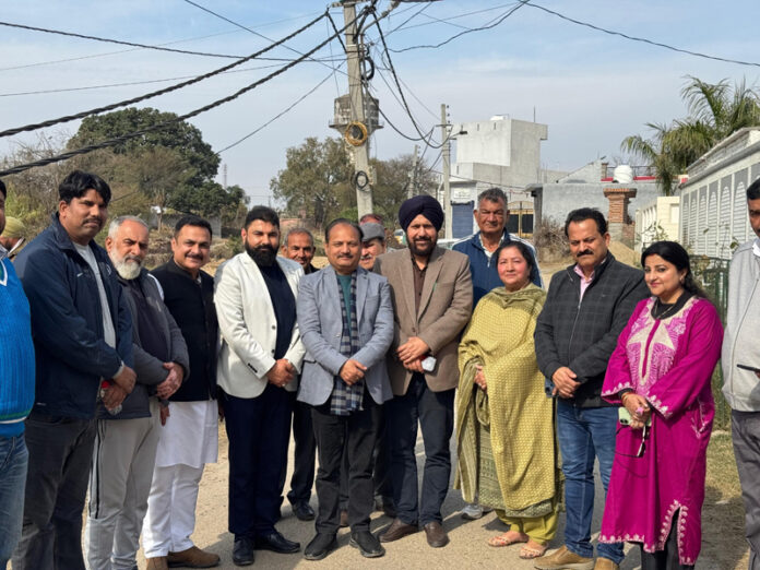 MLA R S Pura , Jammu South constituency, Dr Narinder Singh during visit to Ward 68 on Monday. MLA R S Pura , Jammu South constituency, Dr Narinder Singh during visit to Ward 68 on Monday.