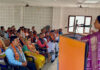 BJP vice president, Rekha Mahajan addressing a party workshop at Samba on Friday.