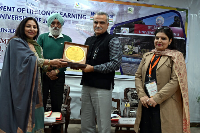 Dr Priyanka Sharma felicitating the chief guest during a function at JU. Dr Priyanka Sharma felicitating the chief guest during a function at JU.