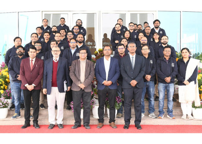 Participants of trekking-based leadership skills MDP for NTPC Managers at IIM Jammu.