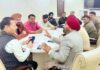 Transporters delegation during a meeting with BJP leaders at Jammu on Friday.