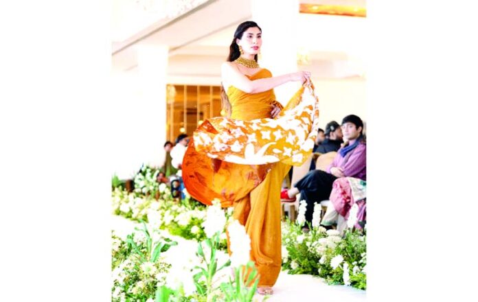 A performer during an event in Jammu.