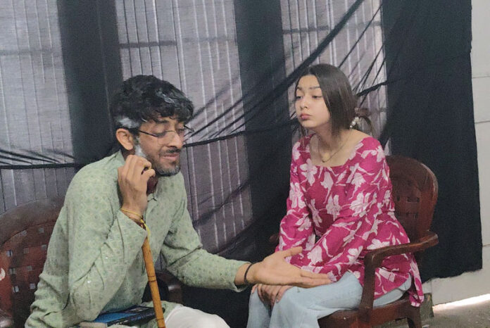 Artists of Samooh Theatre performing in a play held on World Theatre Day at Jammu on Friday Artists of Samooh Theatre performing in a play held on World Theatre Day at Jammu on Friday