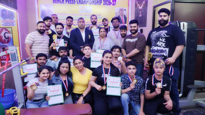 Medal winners posing along with dignitaries. Medal winners posing along with dignitaries.