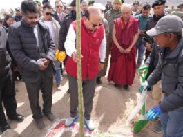 LG VK Saxena launching Indus River Green Corridor in Leh
