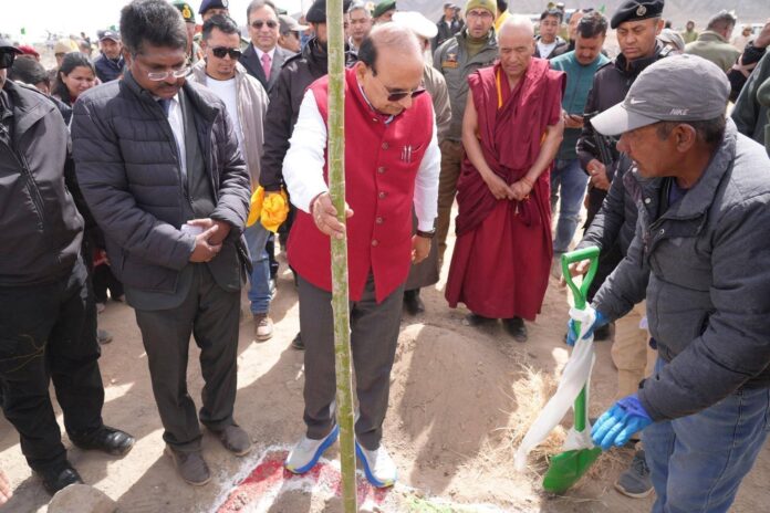 LG VK Saxena launching Indus River Green Corridor in Leh