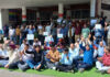 Non-gazetted employees staging protest at GMC Jammu on Tuesday as part of their two-day strike. - Excelsior/Rakesh