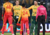 Players in action during T20 Worldcup match.