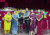 School Management presenting memento to dignitary.