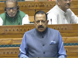Union Minister Dr Jitendra Singh speaking in the Lok Sabha on Wednesday.