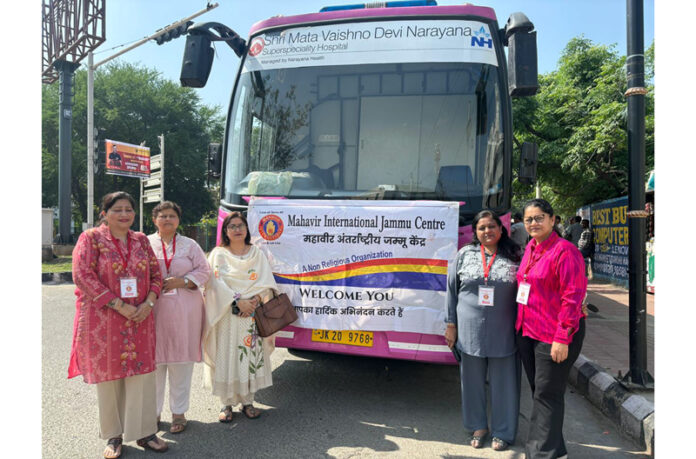Officials of Mahavir International Jammu Centre posing together after a mammography camp at Bahu Plaza. Officials of Mahavir International Jammu Centre posing together after a mammography camp at Bahu Plaza.