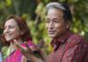 Climate activist Sonam Wangchuk with spouse Gitanjali J Angmo during a press conference, in New Delhi.