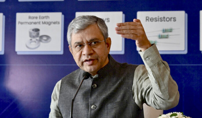 Ashwini Vaishnaw at electronics manufacturing event in Delhi