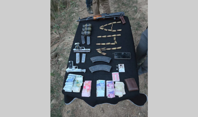 Recoveries made from slain terrorist in Nowshera sector. -Excelsior/Imran