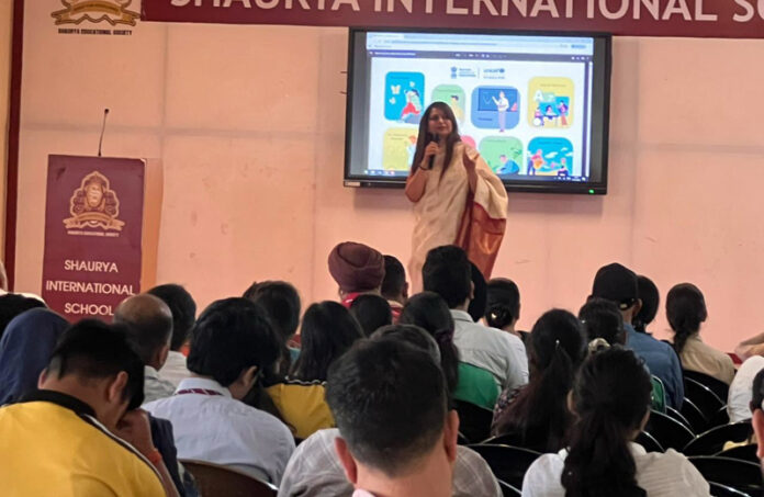Principal, Shaurya International School, Dr Swati Kapoor speaking to students during career counselling session. Principal, Shaurya International School, Dr Swati Kapoor speaking to students during career counselling session.