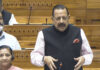 Union Minister Dr Jitendra Singh speaking in the Lok Sabha on Wednesday.