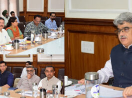 CS Atal Dulloo chairing a meeting at Jammu on Wednesday