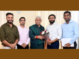 A delegation of GCC Gurha Slathia meeting LG Manoj Sinha.