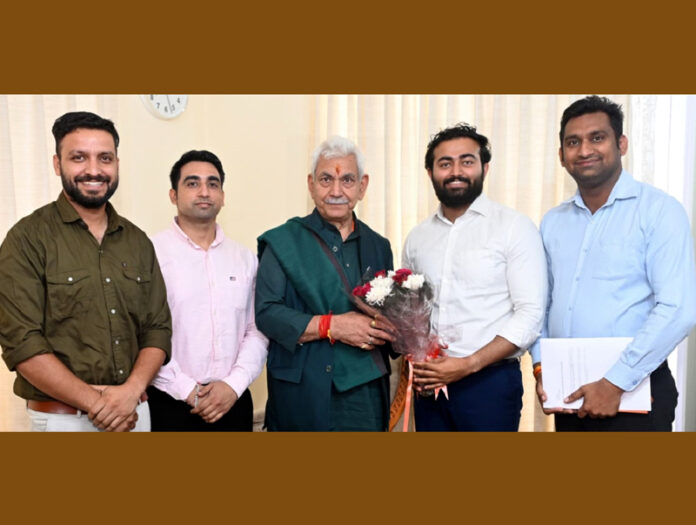A delegation of GCC Gurha Slathia meeting LG Manoj Sinha.