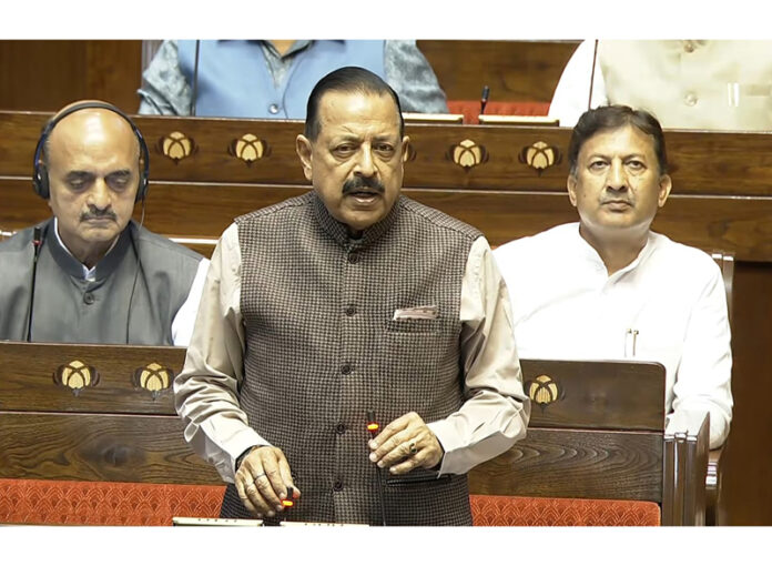 Union Minister Dr. Jitendra Singh speaking in the Rajya Sabha on Thursday.