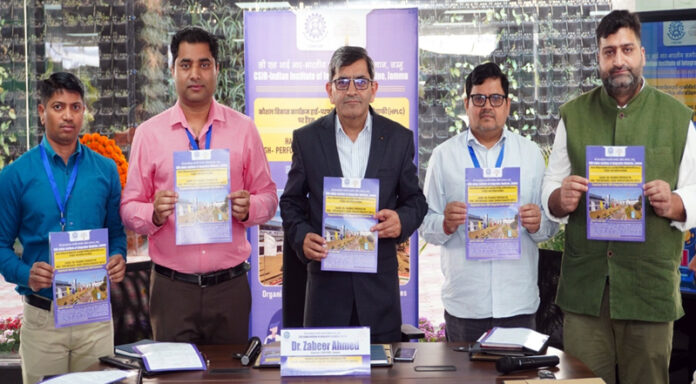 Director CSIR-IIIM and others releasing souvenir on 3-day hands-on training programme on HPLC.