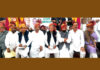 JKPCC president, TH Karra and other senior Cong leaders during a rally at Nagri in Kathua on Sunday.