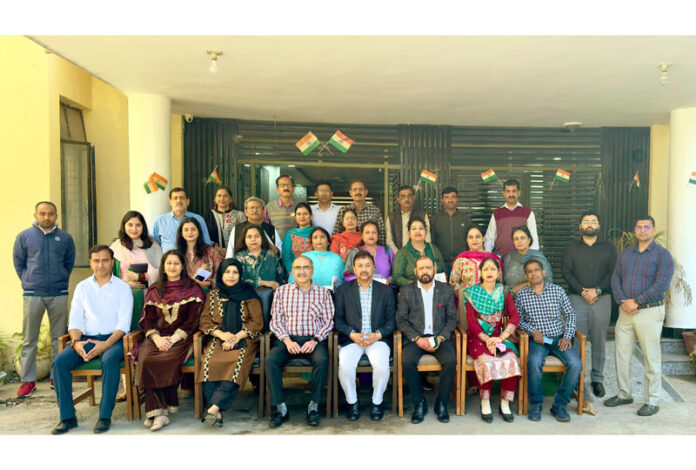 Officers participating in TDS outreach programme posing for a group photograph at NZATI office in Jammu on Monday.