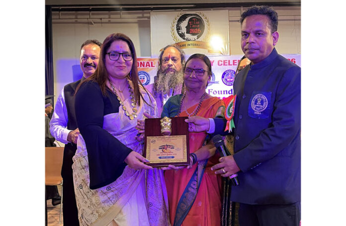 Kathak artist Bharti Kaul being presented Rashtriya Ratna Puraskar 2026 at New Delhi.
