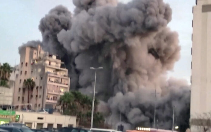 Israel strikes 22 storey building in Beirut on Wednesday.
