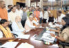 Bihar Chief Minister Nitish Kumar files nomination papers for the upcoming Rajya Sabha Elections in the presence of Union Home Affairs Minister Amit Shah, in Patna on Thursday.(UNI)
