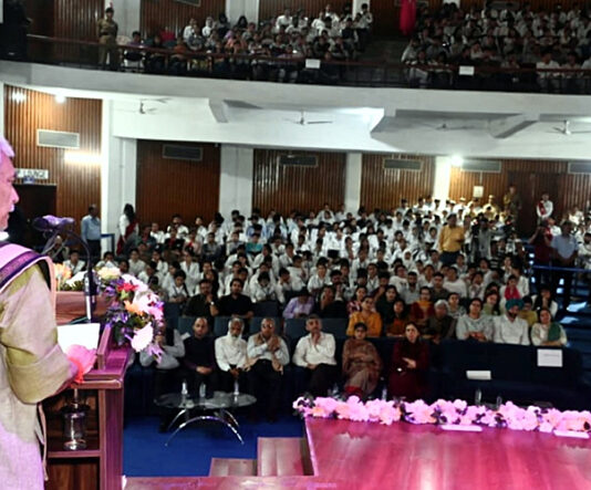 LG Manoj Sinha addressing ISTD’s function in Jammu on Wednesday.