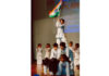 Students performing during an annual day event.