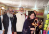 Dignitaries lighting a lamp during a programme in Jammu on Monday.
