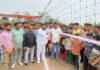 Dignitary and others posing during final match of Volleyball tournament at Pargwal.
