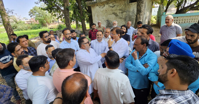 MLA Arvind Gupta during his visit to Ward No 32 in Jammu. MLA Arvind Gupta during his visit to Ward No 32 in Jammu.