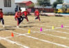 Students in action during Annual Sports Day at St. Stephen's Convent School, Sarore, Samba.