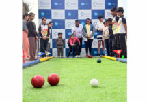 Open Bocce Ball tourney held Players in action at Open Bocce Ball tournament in Jammu.