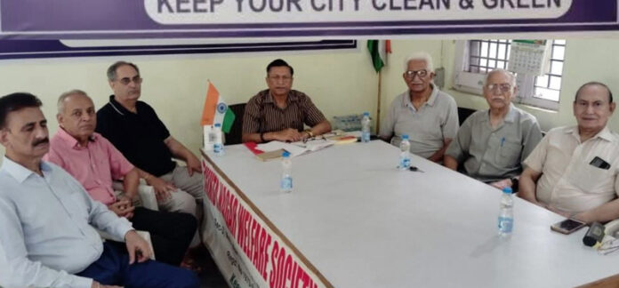 Rajinder P Kakkar, president of TNWS during a meeting in Jammu.
