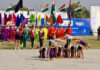 Gymnasts performing during opening ceremony of 2nd All India Police Kabaddi Cluster 2025-26 at MA Stadium, Jammu.