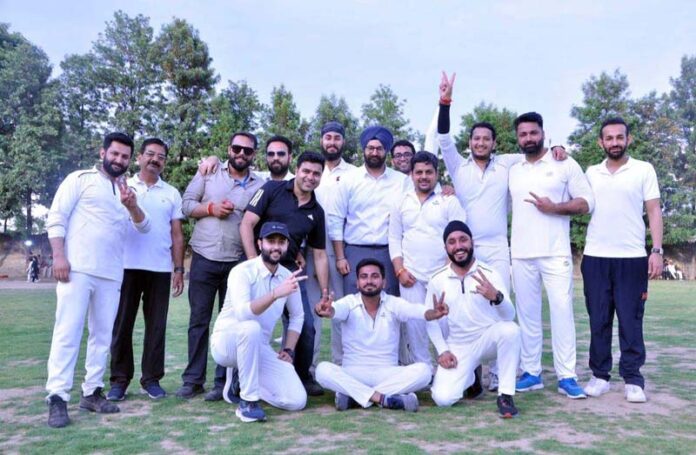 Participants of the Bar Association Jammu Annual Sports Meet posing for a group photograph during the opening day of the event.