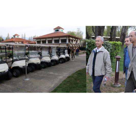 Advisor to CM Nasir Aslam Wani reviewing functioning of Ryal Springs Golf Course.