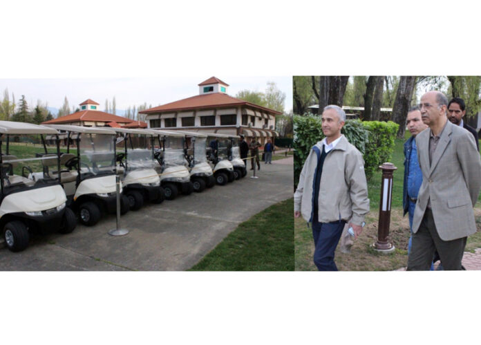Advisor to CM Nasir Aslam Wani reviewing functioning of Ryal Springs Golf Course.
